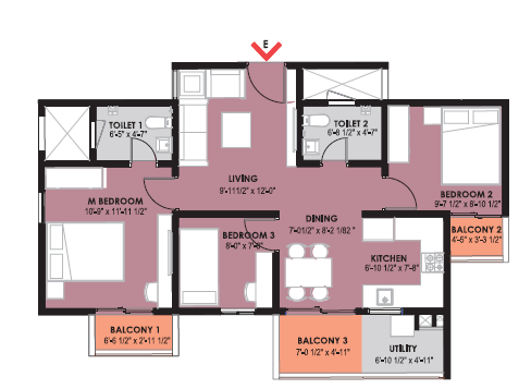 Studio floor plan layout at HeyDay